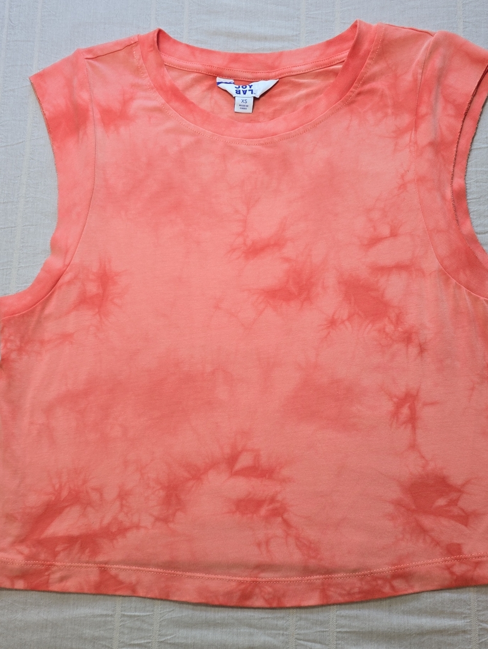 JoyLab Orange Sleeveless Tie Dye Cropped Athletic Tank Top Women's XS